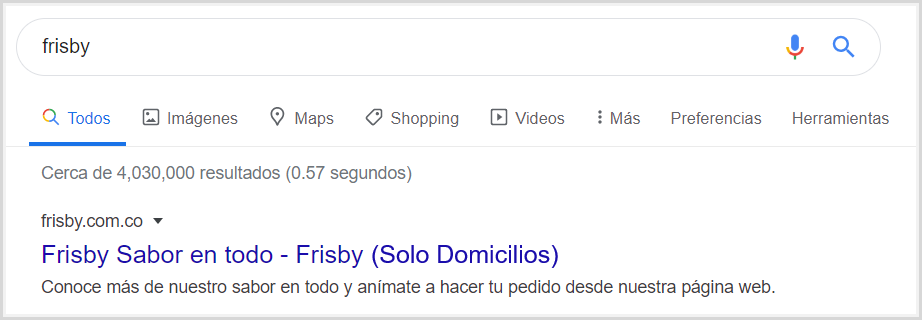 disponibilidad de domicilios en el nombre en GMB